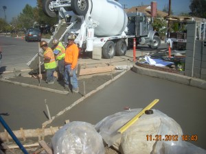 Concrete pour for entry
