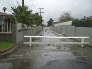 Flooded Paseo North Entry Before